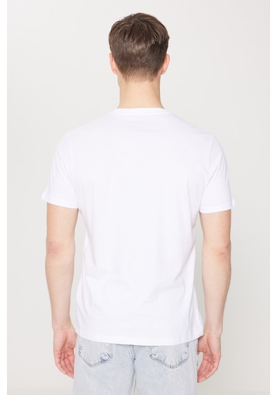 AC&Co / Altınyıldız Classics Erkek Beyaz Standart Fit Normal Kesim Baskılı Bisiklet Yaka Tişört Beyaz