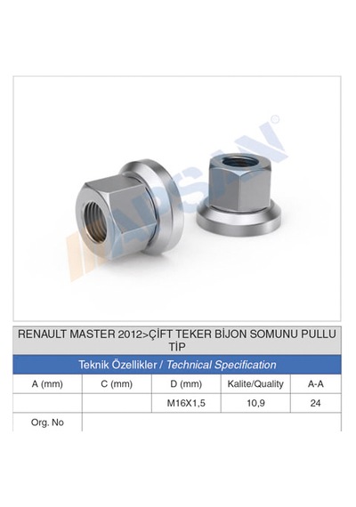 20 ADET Renault Master Bijon Somunu