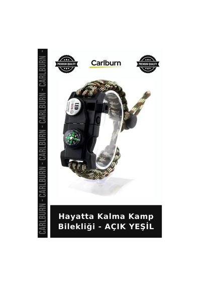 Hayatta Kalma Kamp Bilekliği - Açık Yeşil Aktivite İzci Keşif Çok Renkli