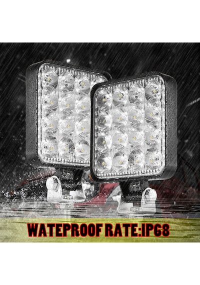 4 Adet 11x11 16 Led Kare Off Road Traktör Tir Kamyon Sis Fari Sis Lambasi Çalisma Lambasi Projektör