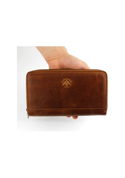 Alphaclub Bag Erkek Hakiki Deri Taba Çok Bölmeli El Çantası