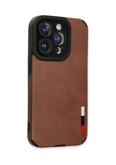Newface Apple Uyumlu iPhone 14 Pro Max Kılıf Loop Deri Silikon - Kahverengi Kahverengi
