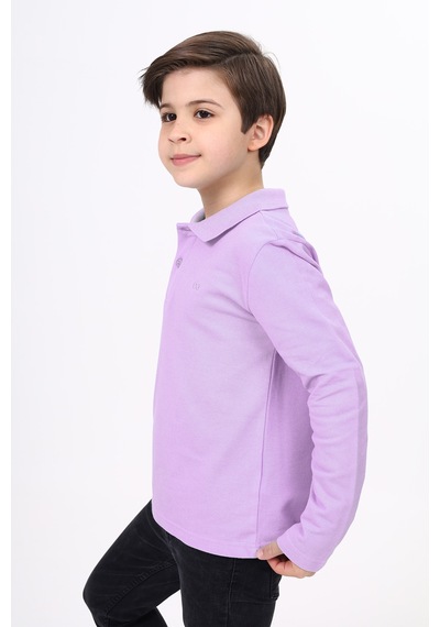 Toontoy Kids Toontoy Unisex Çocuk Nakışlı Tişört Lila