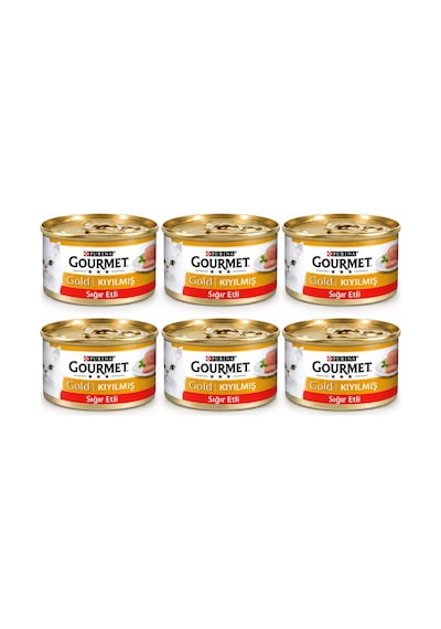 Gourmet Gold Kıyılmış Sığır Etli Yetişkin Kedi Yaş Mama 6x85g