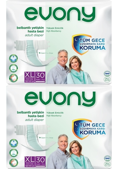 Evony Hasta Bezi Yetişkin Bel Bantlı Tekstil Yüzey Xl 60 Adet XL