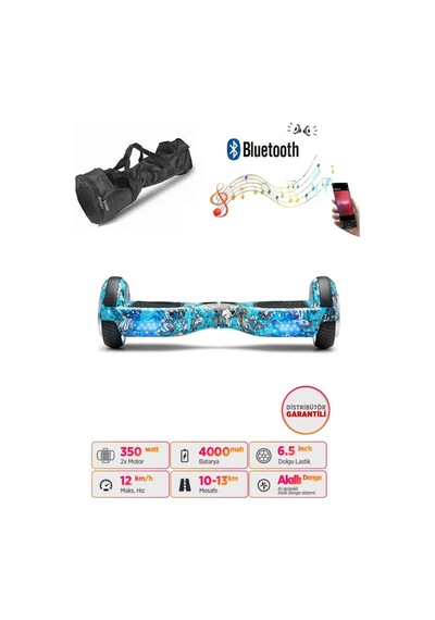Citymate Hoverboard 6.5 inch Elektrikli Kaykay Scooter Bluetooth Hoparlörlü Çanta Hediye D20