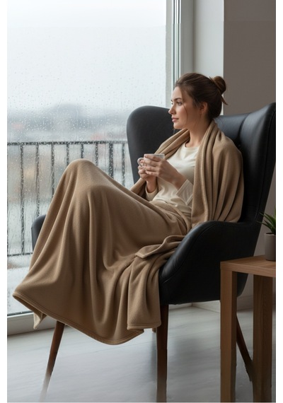 Evoria Wellsoft Peluş Tek Kişilik Tv Battaniyesi 150x200cm Bej