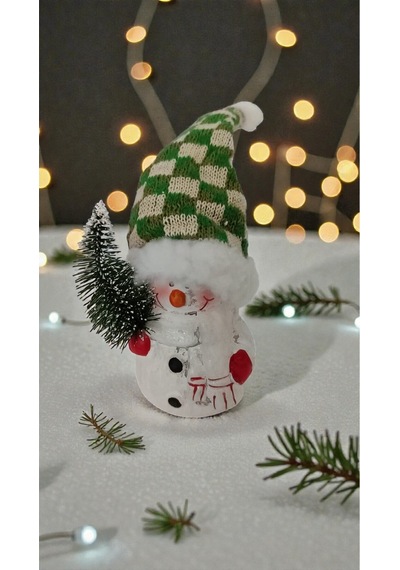 Yılbaşına Özel Kardan Adam Biblo Süs Eşya Boyut 13 Cm