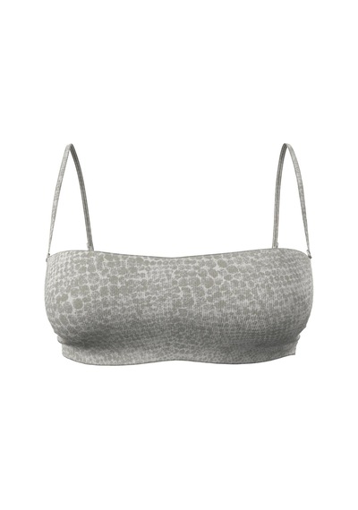 Calvin Klein Kadın Bandeau- Rp Beyaz Bikini Üstü-13395 Gri