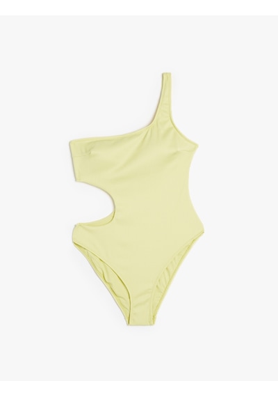 Koton Dokulu Cutout Detaylı Tek Omuz Mayokini Sarı 5sak20046mm Sarı