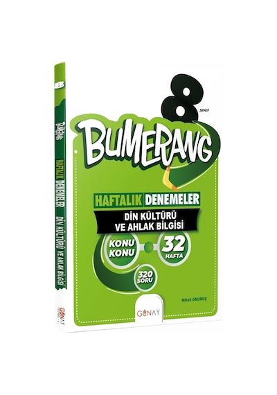 8. Sınıf Bumerang 32 Haftalık Din Kültürü Ve Ahlak Bilgisi Denemeleri - Mikail Okumuş - Günay Yayıncılık