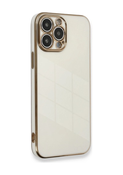Gld-spt- Newface Apple Uyumlu iPhone 13 Pro Max Kılıf Volet Silikon - Beyaz