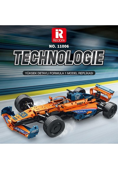 Reobrix Technic 11006 Mclaren Formula F1 Araba Yaratıcı Yapı Blok Seti Building Blocks - 928 Parça