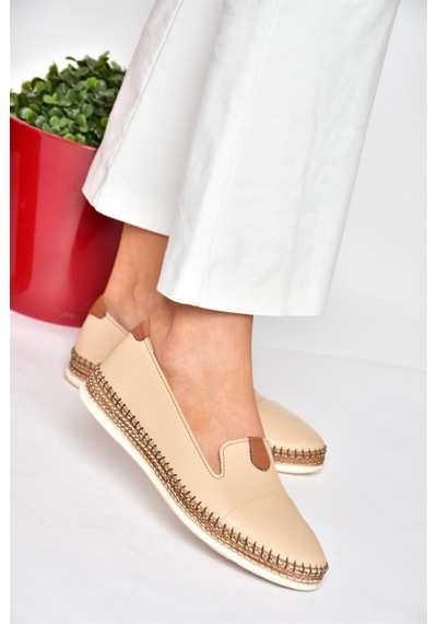 Fox Shoes P555000103 Ten Hakiki Deri Günlük Kadın Ayakkabı Ten