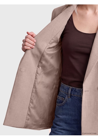 Lcw Vision Bej Kruvaze Yaka Kadın Blazer Ceket