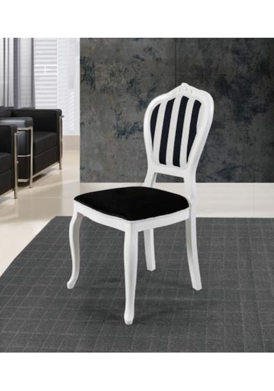 Onurdesign16 Baba Ayaklı Bambi Ahşap Siyah & Beyaz Boyalı Açılır Yemek Masasa