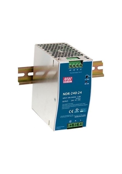 Meanwell Ndr-240-24  240w 24v 10,5a Ray Tip Güç Kaynağı