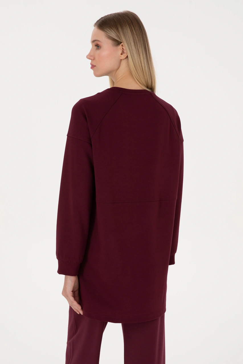U.S. Polo Assn. Kadın Bordo Uzun Bisiklet Yaka Sweatshirt 50315623-VR177
