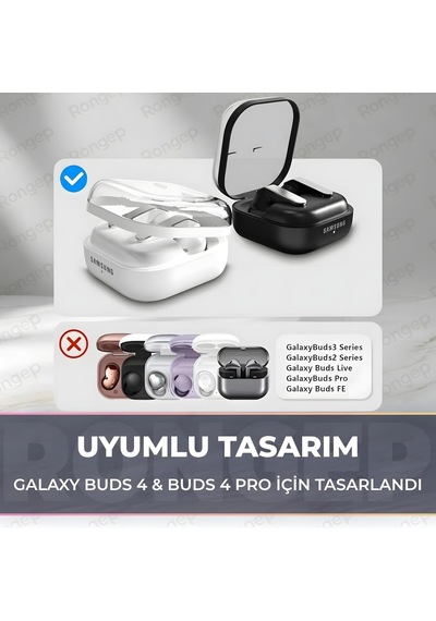 Samsung Galaxy Buds4 Pro/buds 4 İçin Şeffaf Kılıf Darbeye Çizilmeye Ve Sararmaya Karşı Dirençli Galaxy Buds 4 Pro Kulaklık Kılıfı Taşıma Askılı Tpu Koruyucu Samsung Buds 4 Pro Kılıf
