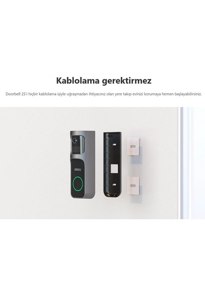 Imou 3mp Dahili Kameralı Ir Kapı Zili Doorbell 2s Kit Kameralı Uzaktan Yönetilebilir Kapı Zili Ve Kiliti