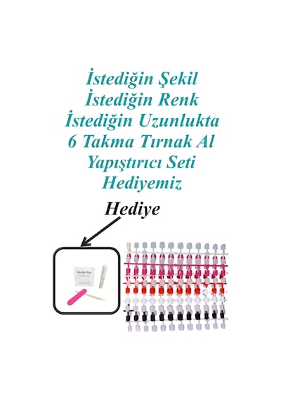 24 Adet Renkli Mat Kısa Takma Tırnak Oval-kare 1051 Erguvan