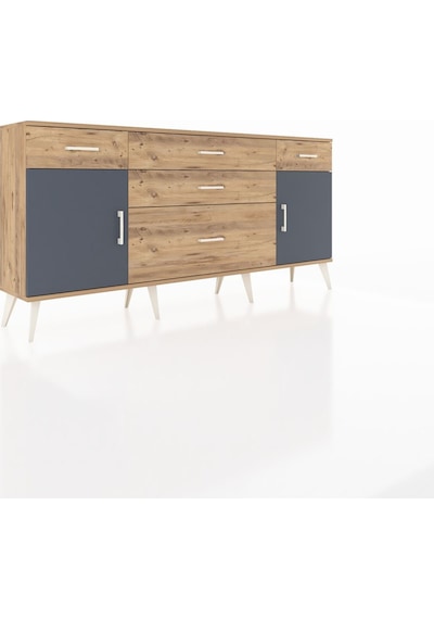 Arges Konsol 2 Raflı 5 Çekmeceli 2 Kapaklı 176x30x83 Çam-antrasit/çam Antrasit/çam Arges Konsol 2 Raflı 5 Çekmeceli 2 Kapaklı 176x30x83 Çam-antrasit/çam Antrasit/çam