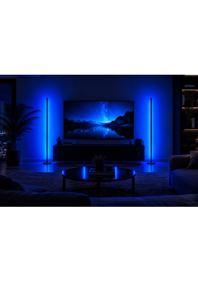 Led Lambader 120 Cm Rgb Mix Kumandalı Renk Geçişli 16 Renk Ambiyans Köşe Aydınlatma Siyah