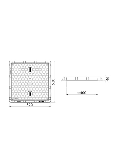 400Mm Koruge Boru Uyumlu Çerçeve + Düz Kapak