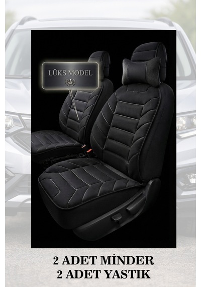 Citron Berlingo 2006 Uyumlu Siyah Renk Premium Lüks 2 Adet Minder Ve Yastık