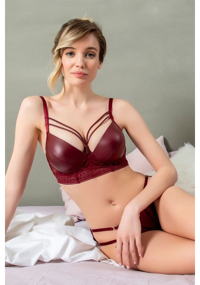 Magic Form 4748 Çıkabilen Dolgulu Dantelli Sütyen-bordo Bordo