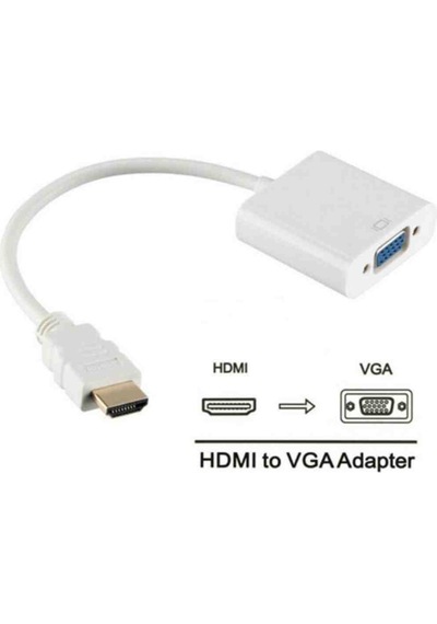 Alfais Zey Alfais 4487 Hdmı To Vga Çevirici Dönüştürücü Monitör Kablosu Beyaz