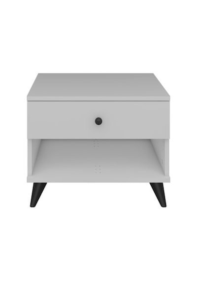 Simple Komodin Tek Çekmeceli 60x44x48 Beyaz Beyaz