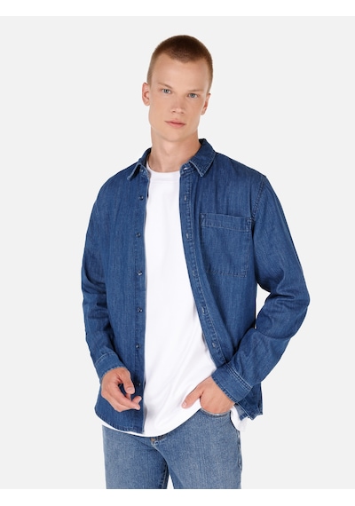 Colin's Colins Mavi Erkek Gömlek U.kol Cl1070652 Q1.v1 Dn04060 Denim