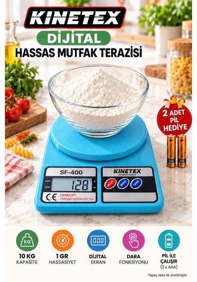 Sf-400 Dijital Hassas Mutfak Terazisi 10 Kg Kapasiteli 1 Gr Hassasiyetli Pilli Tartı Diğer