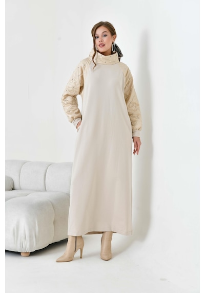 FTZ Women Ftz Kadın Kapitoneli İki İp Elbise Beige 30982 Beige Bej