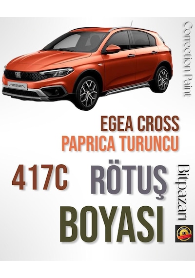 Egea Cross Paprika Turuncu 417c - Profesyonel Çizik Ve Taş İzi  Rötuş Boyası 30ml.