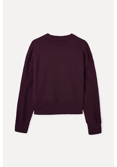 Mudo Kadın Kadın Mürdüm Loose Fit Bisiklet Yaka Sweatshirt 1264139