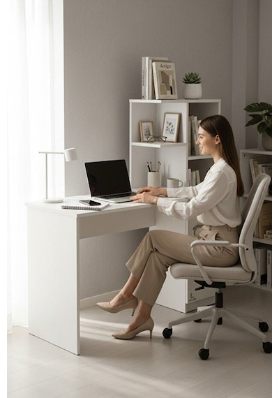 Ders Çalışma Masası 90 Cm Kitaplıklı Çalışma Masası Öğrenci Masası Ofis Çalışma Masası Beyaz Ders Çalışma Masası 90 Cm Kitaplıklı Çalışma Masası Öğrenci Masası Ofis Çalışma Masası Beyaz