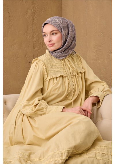 Silk Home Soft Eşarp 73099-07 Vizon, Koyu Vizon, Çelik Mavi
