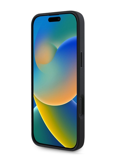 Apple Uyumlu iPhone 16 Plus Kılıf Guess Lisanslı M-safe Bilek Askı İpli Yazı Logolu Kapak Siyah