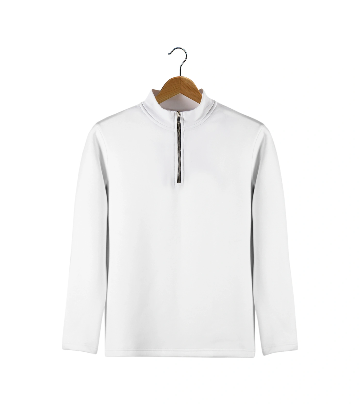 Terapi Men Erkek Beyaz Yarım Fermuarlı Basic Düz Renk Trend Sweatshirt Beyaz1
