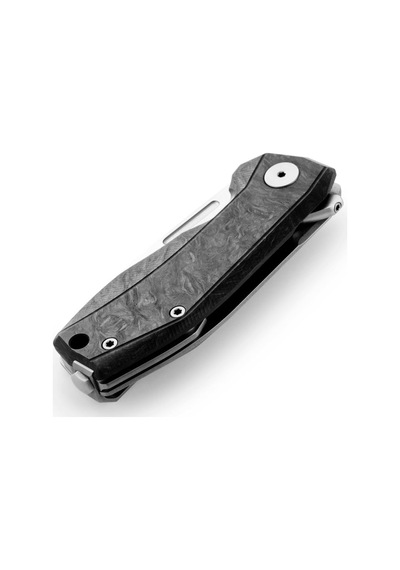 Lionsteel Nano Carbon Fiber Kamp Çakı Gümüş - Siyah
