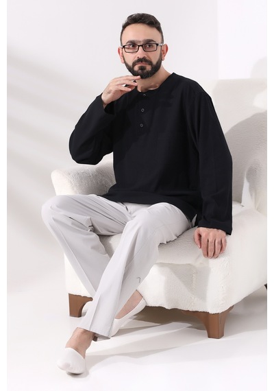 Keten Hac Ve Umre Erkek Şalvar Pantolon Gri Açık Gri