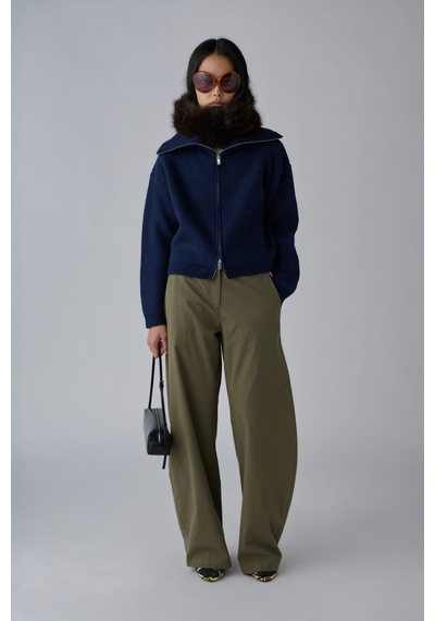 Suud Collection Lacivert Aspen Fermuarlı Triko Hırka