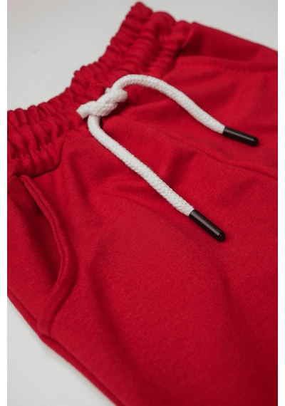 Heyadventure Erkek / Kız Çocuk Jogger Eşofman Altı Cepli Paçası Kaşkorseli Kırmızı Kırmızı
