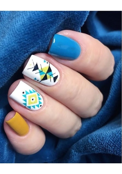 Geometrı Tırnak Dövme Tırnak StickerTırnak Tatto Nail Art 1007