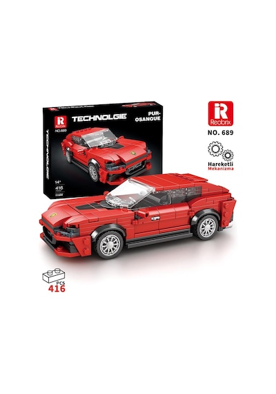 Reobrix Technic 689 Ferrari Purosangue Spor Araba Yaratıcı Yapı Blok Seti Building Blocks - 416 Parça