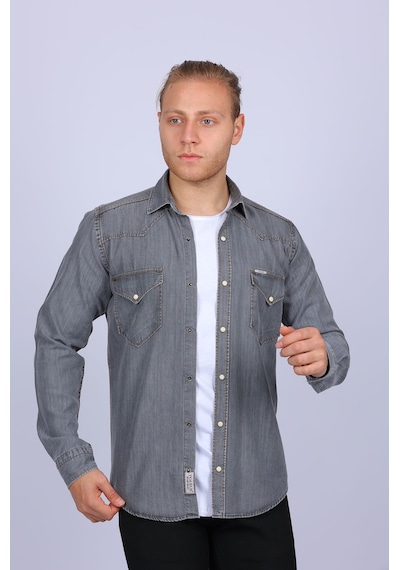 Tousus Slim Fit Western Kot Erkek Gömlek Slm-2019-tss Gri