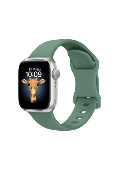 Apple Watch 10 42mm Uyumlu Silikon Kordon Krd-131 - Koyu Yeşil - T34853