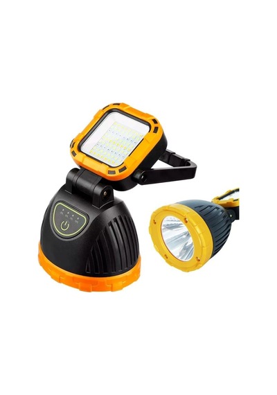 Pm-8033a Solar Şarjlı 6 Modlu El Feneri Ve Işıldak Acil Durum Lambası Beyaz Sarı Kırmızı